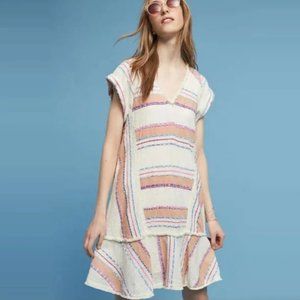 Anthropologie Holding Horses Elira Striped Tassel Dress sz L